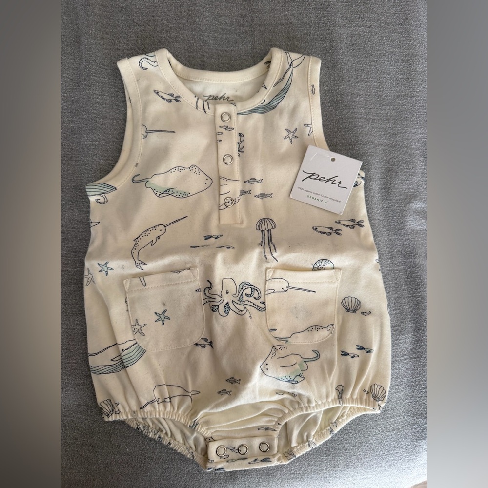 Pehr Cream Kids One Piece Bodysuit